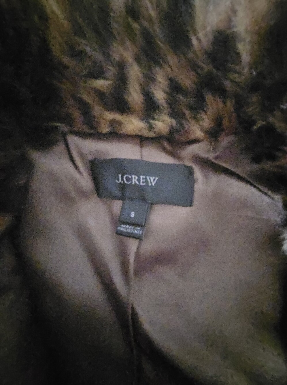 Faux Leopard Print Zip-Front Womens Coat - Brown - Picture 2 of 3